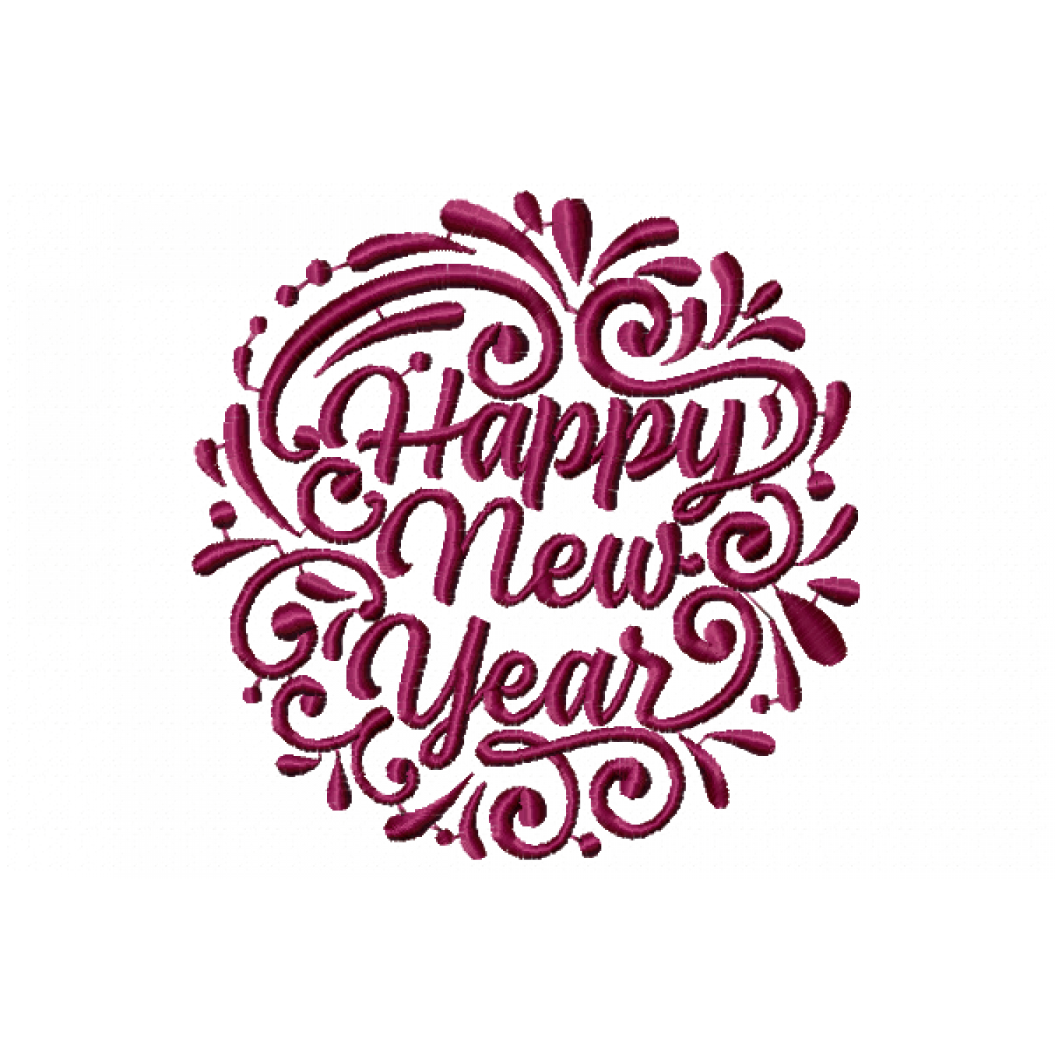 Happy New Year Embroidery Design Free 5x7 PES & JEF Machine Embroidery File