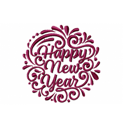 Happy New Year Embroidery Design Free 5x7 PES & JEF Machine Embroidery File
