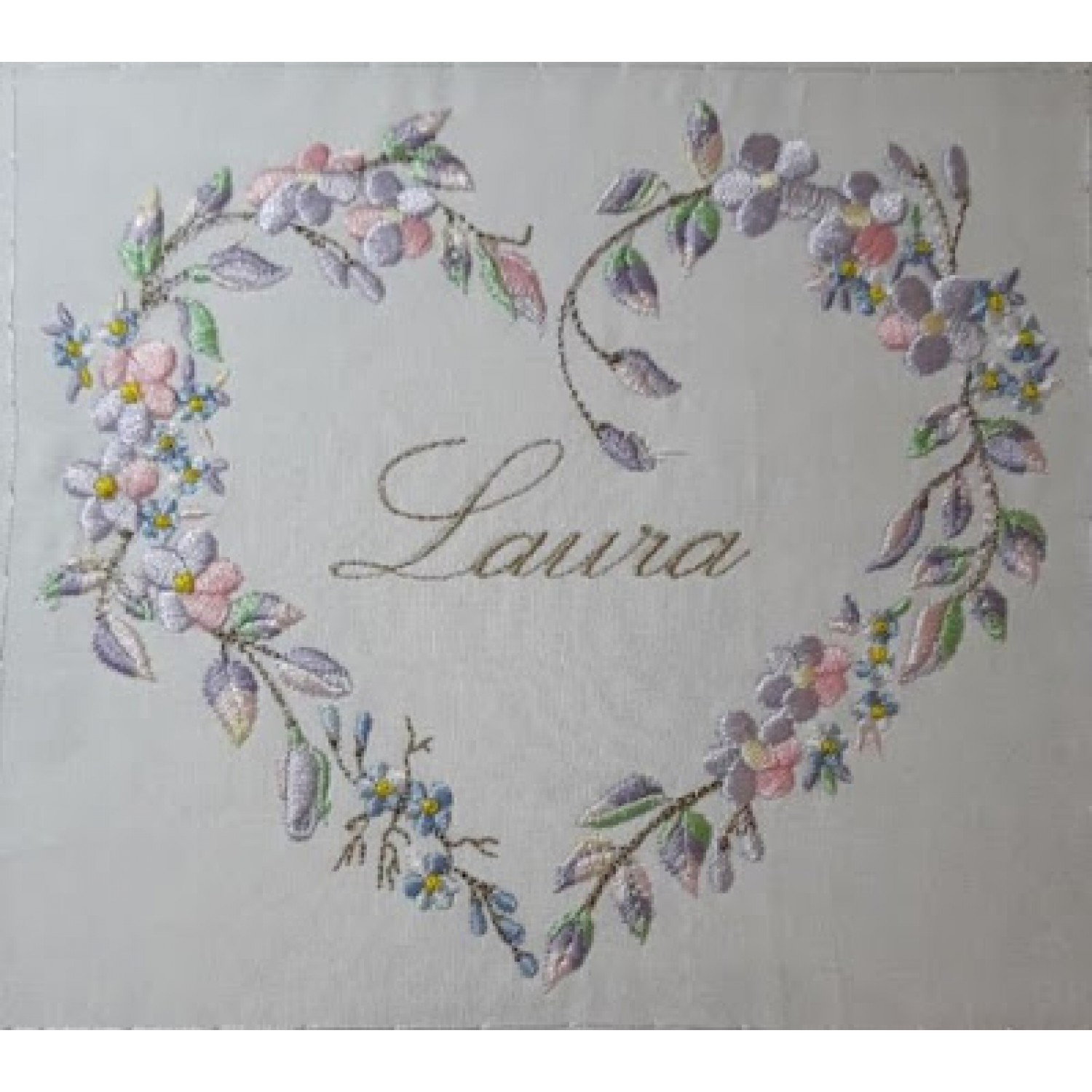 Heart Flowers Embroidery Design