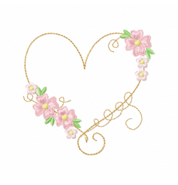 Heart Line Embroidery Design