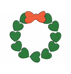 Heart Wreath Embroidery Design