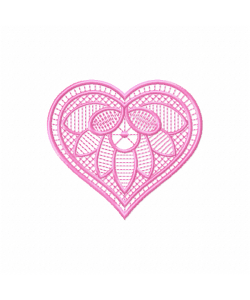 Heart Richelieu Embroidery Design