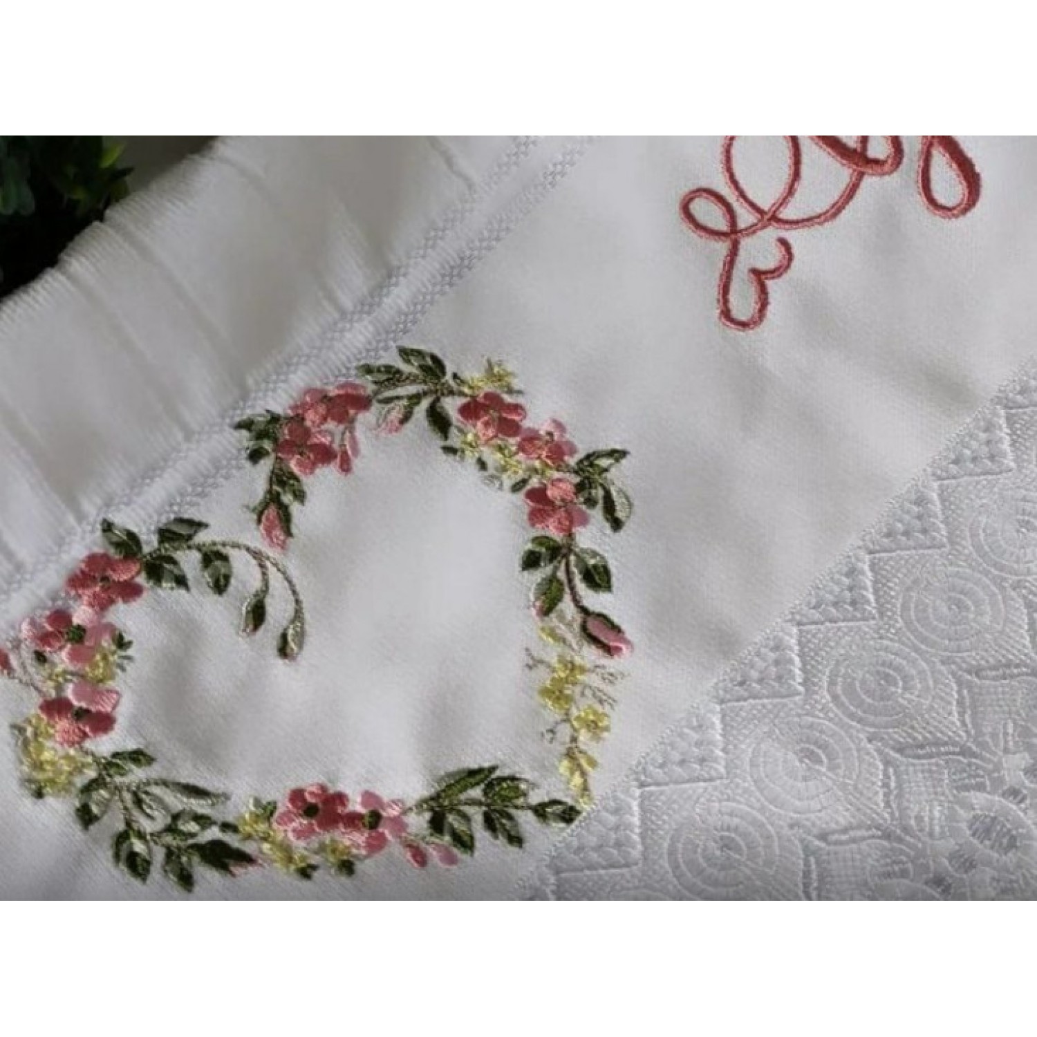 Heart Flowers Embroidery Design