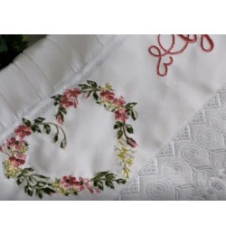 Heart Flowers Embroidery Design