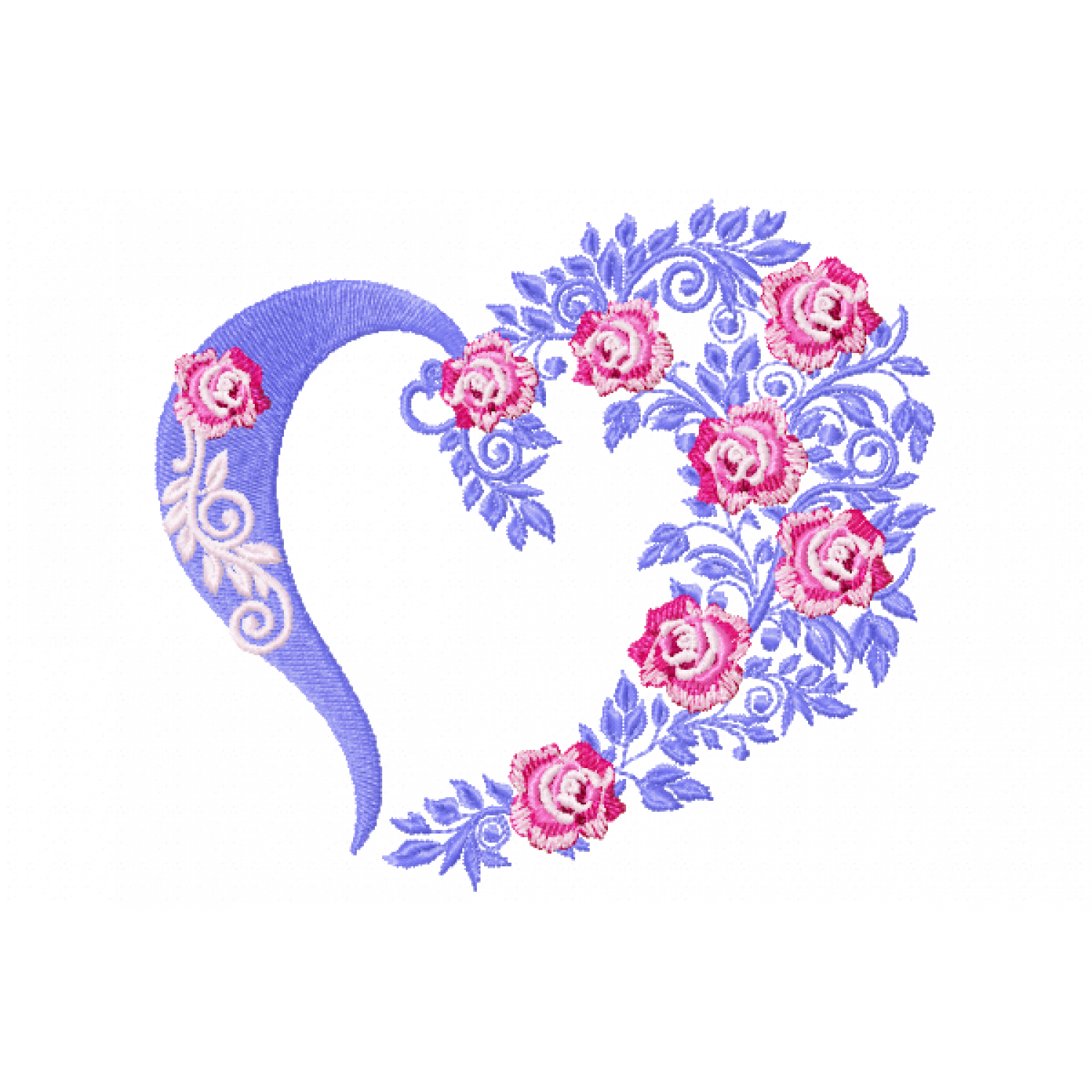 Heart of Flowers Embroidery Design Free 5x7