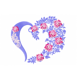 Heart of Flowers Embroidery Design Free 5x7