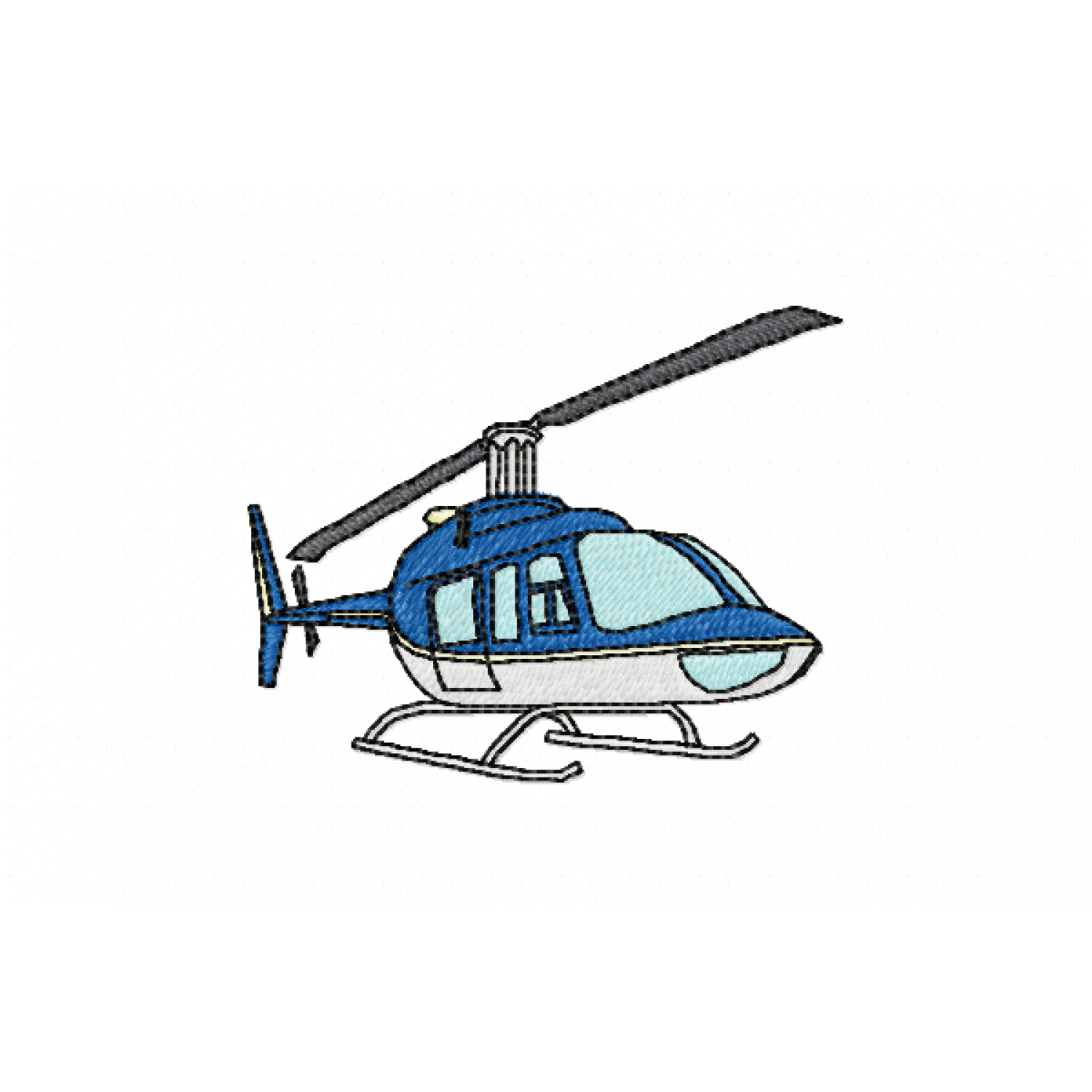 Free Helicopter Embroidery Design 4x4