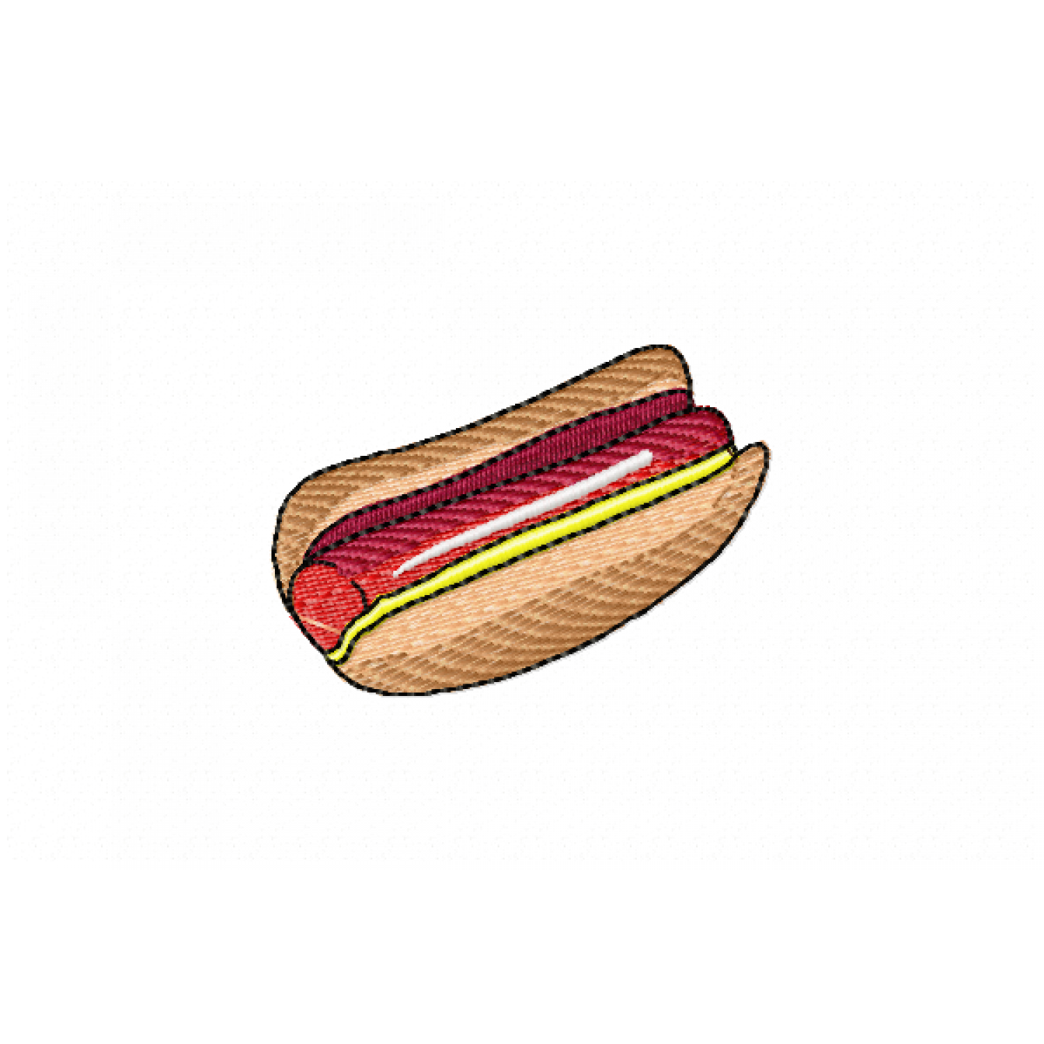 Hot dog Free Embroidery Design 4x4 PES JEF