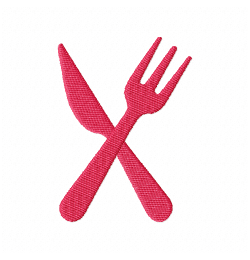Knife and Fork Embroidery Design