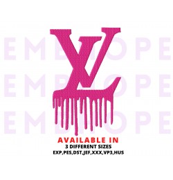 LV Drip Embroidery Design 3 Sizes LV Drip Embroidery Design 3 Sizes