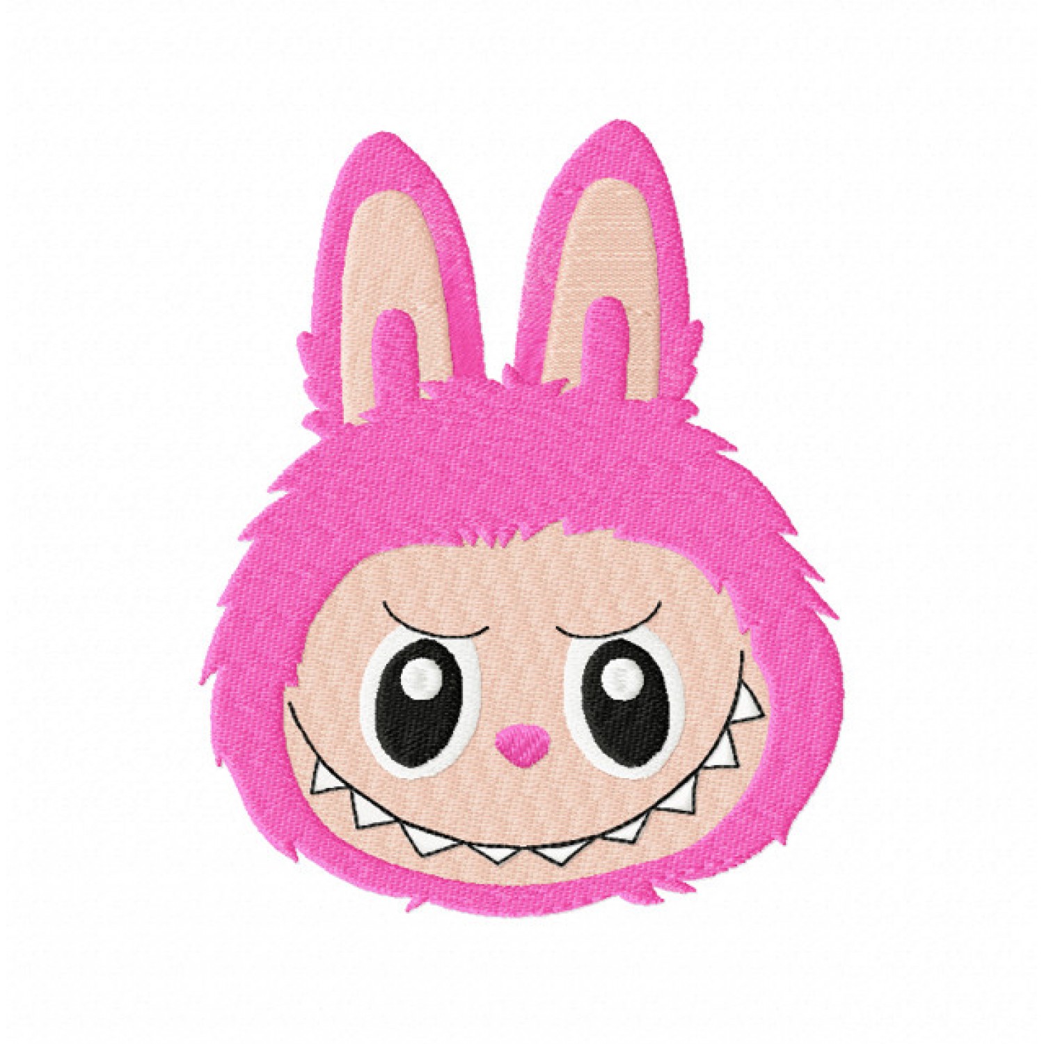 Cute Monster Face Embroidery Design