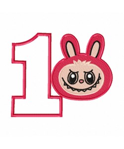 Labubu Birthday Number 1 Free Embroidery Design