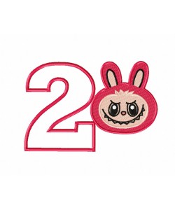 Labubu Birthday Number 2 Free Embroidery Design