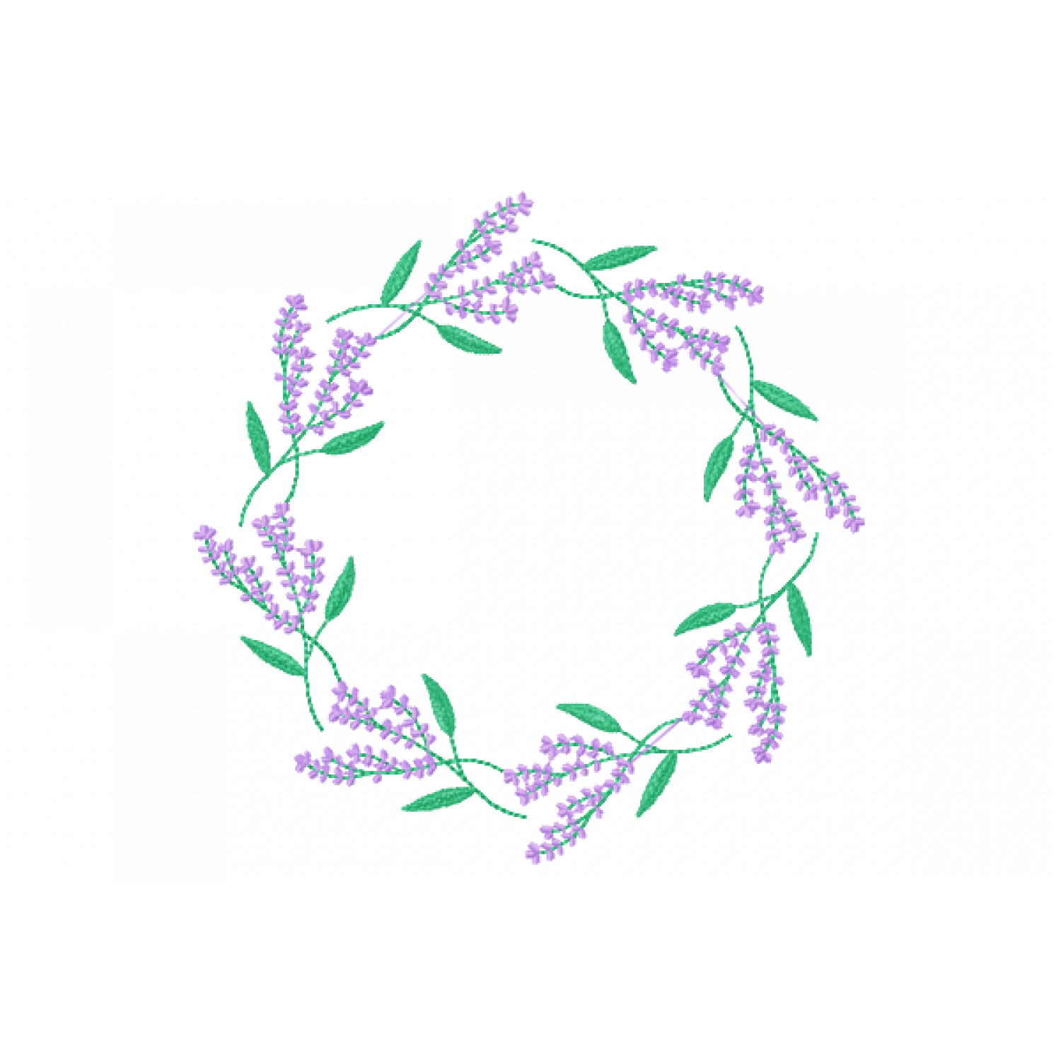 Lavender Wreath Embroidery Design