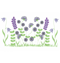 Lavender Garden Embroidery Design