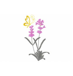 Lavender Stem Embroidery Design