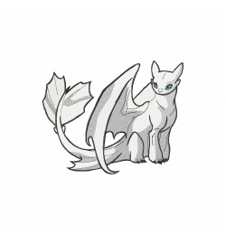 Light Fury Embroidery Design 3 Sizes