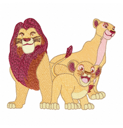 Lion king family Embroidery Design