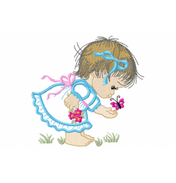 Little Girl Embroidery Design