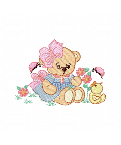 Little bear girl Embroidery Design Little bear girl Embroidery Design