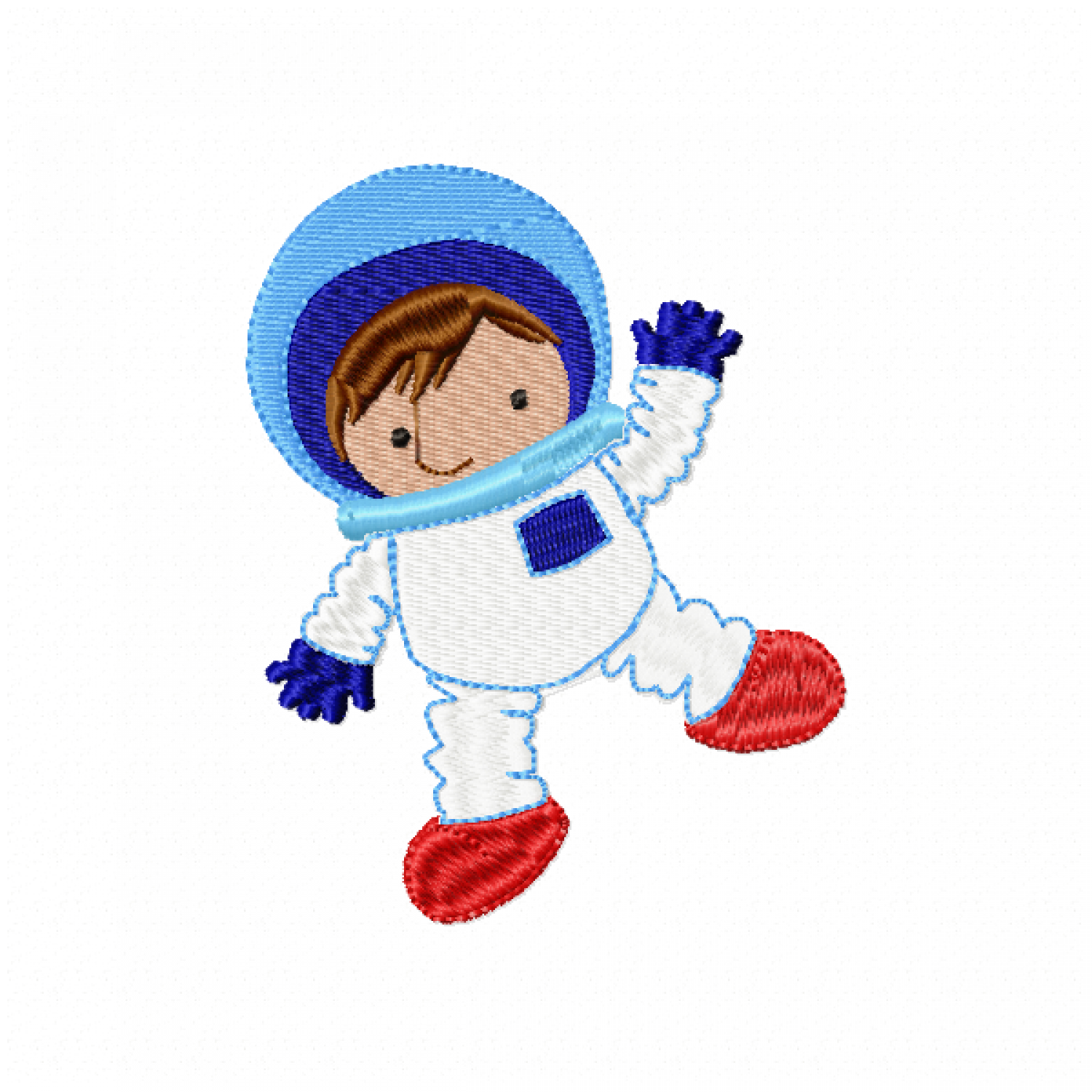 Little Boy in Space Embroidery Design