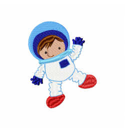 Little Boy in Space Embroidery Design