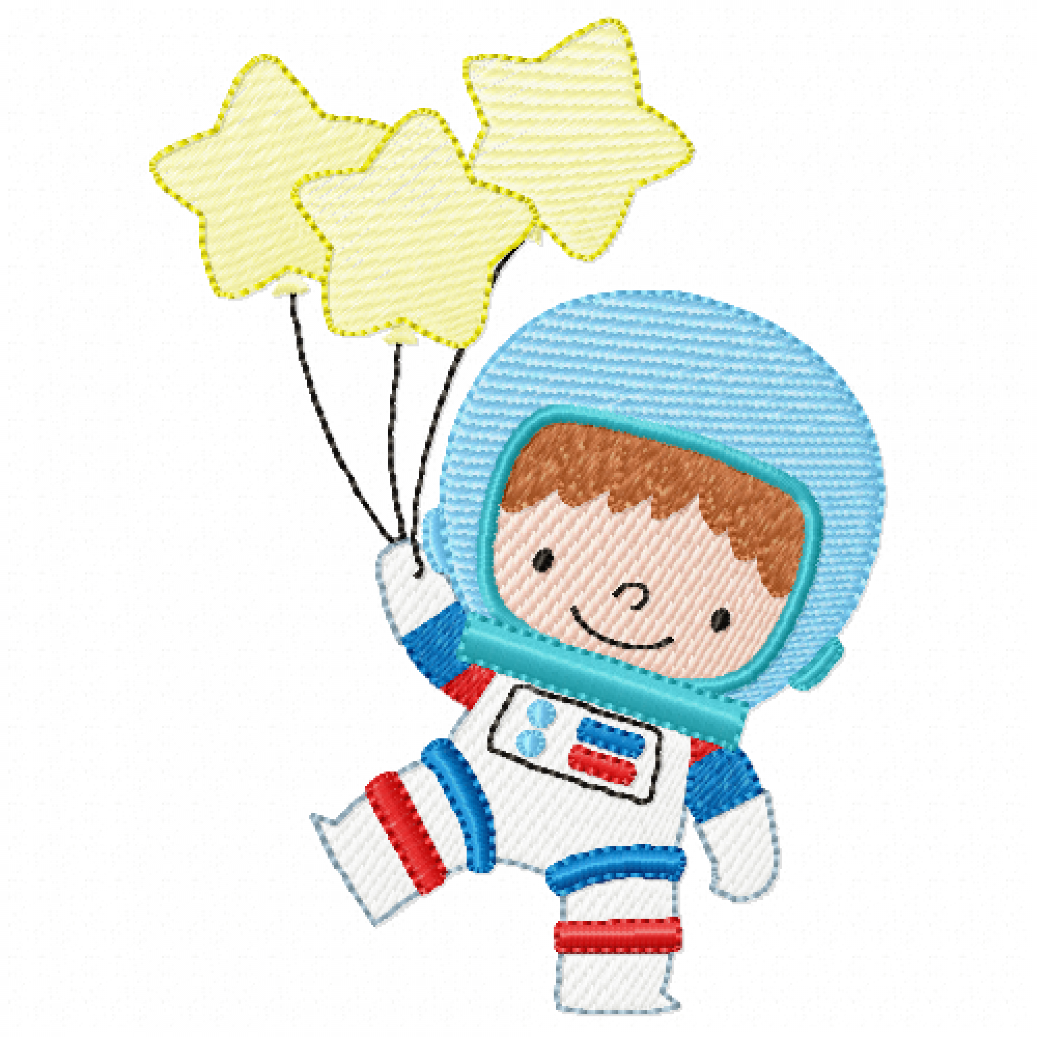 Cute Boy Astronaut Embroidery Design