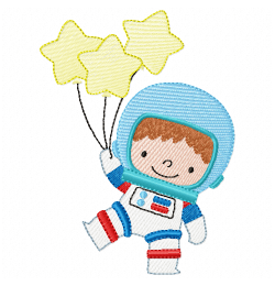 Cute Boy Astronaut Embroidery Design