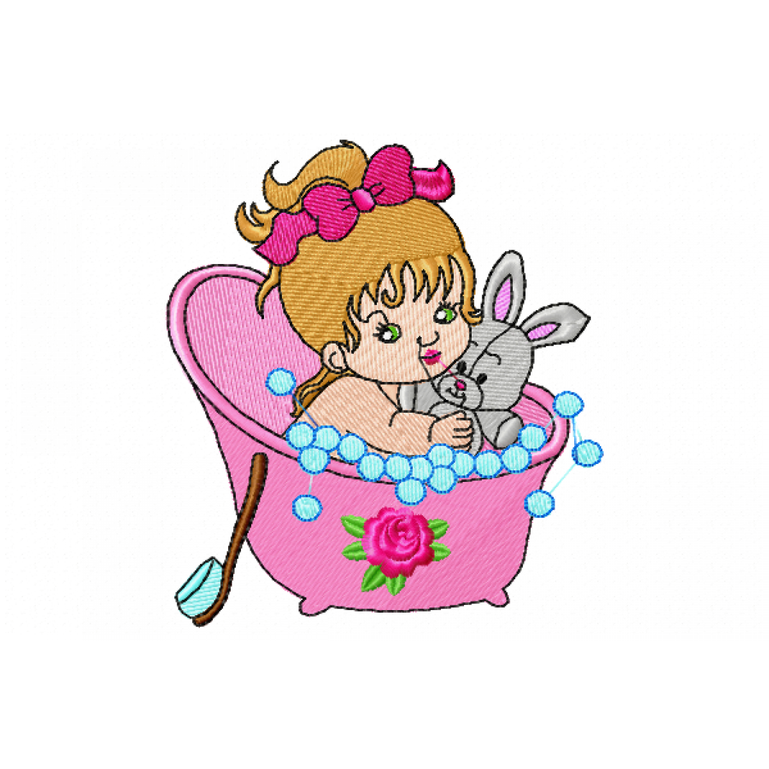 Little girl shower Embroidery Design