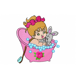 Little girl shower Embroidery Design