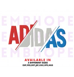 Colorful Three Stripe Sport Embroidery Design 3 Sizes