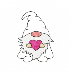 Love Gnome Embroidery Design