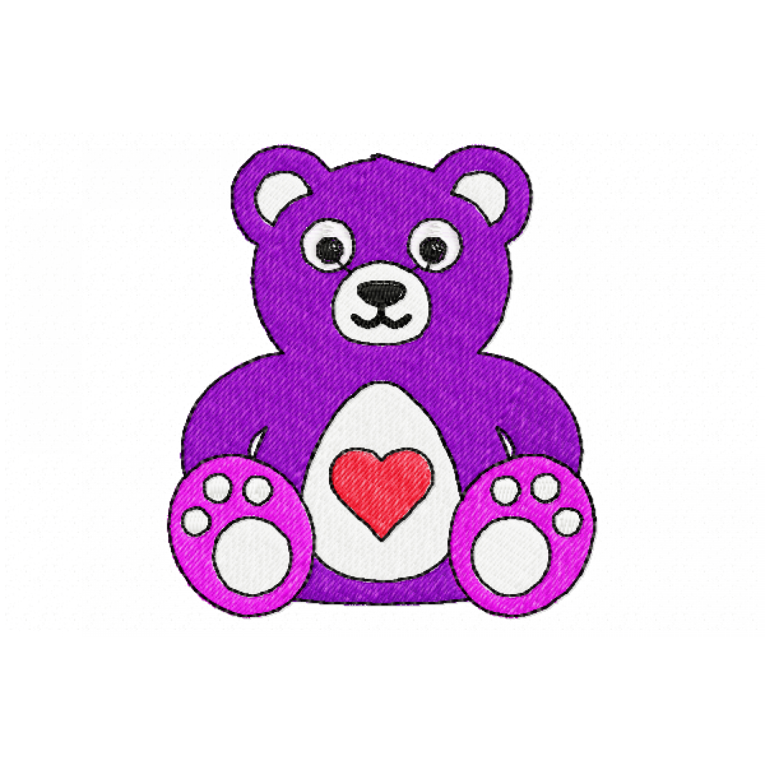 Love bear Embroidery Design