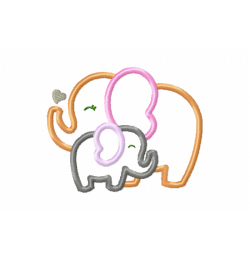 Mama Elephant Embroidery Design 4X4 Mama Elephant Embroidery Design 4X4