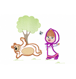 Masha and Bear Embroidery Design
