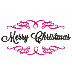 Merry Christmas Embroidery Design