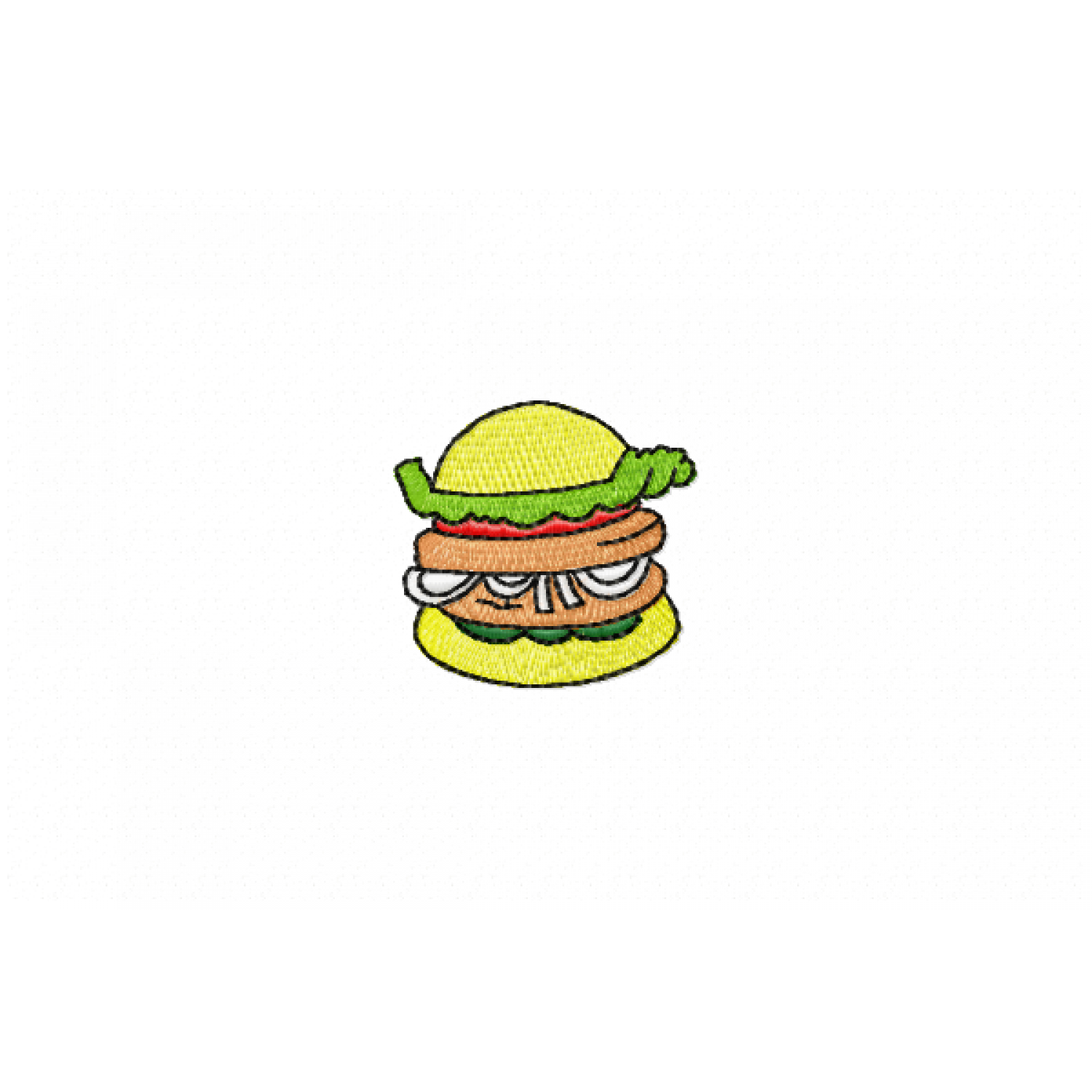 Mini Burger Embroidery Design