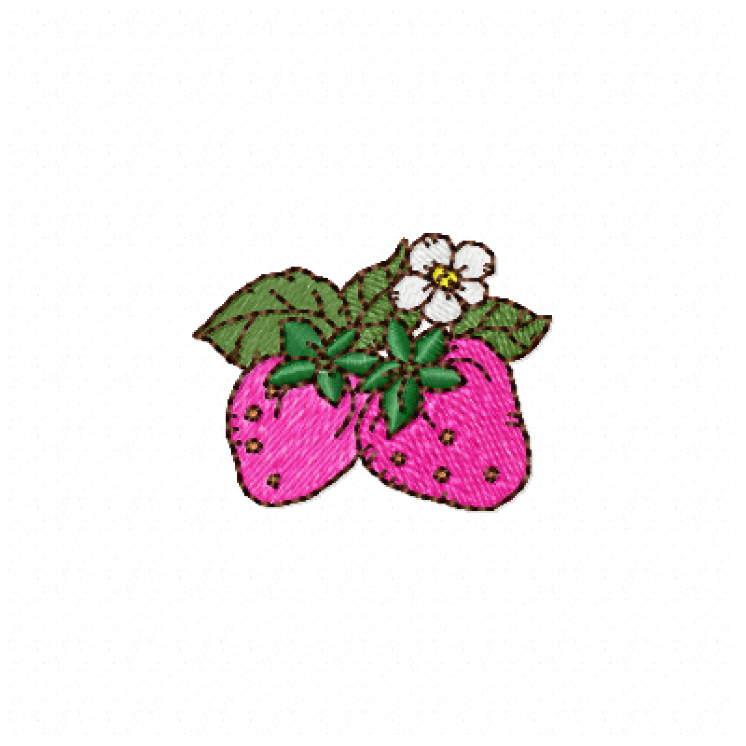 Cute Pink Mini Strawberry Embroidery Design