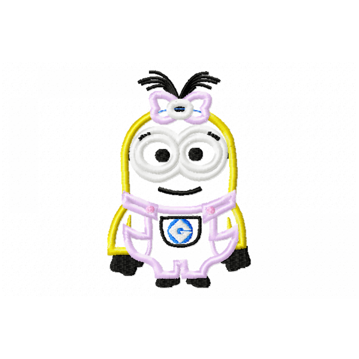 Cute Cartoon Girl Character Embroidery Design
