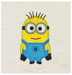 Cute Yellow Cartoon Character Applique Embroidery Design