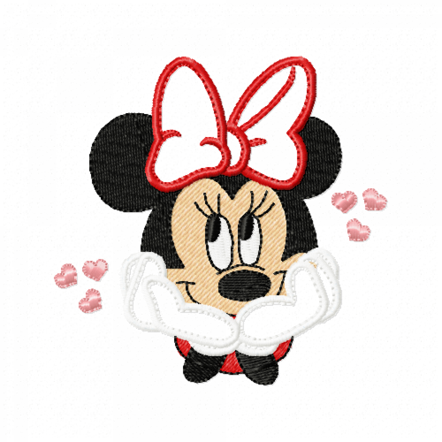 Cartoon Mouse Face Applique Embroidery Design