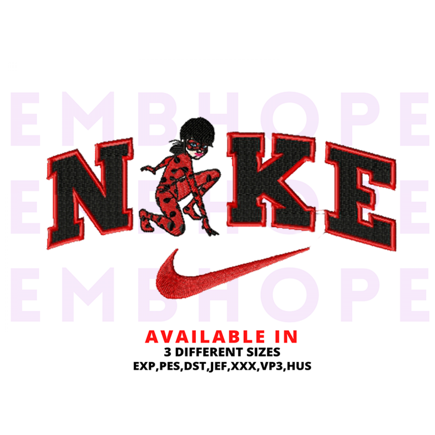 Miraculous Ladybug Marinette Embroidery Design 4 Sizes