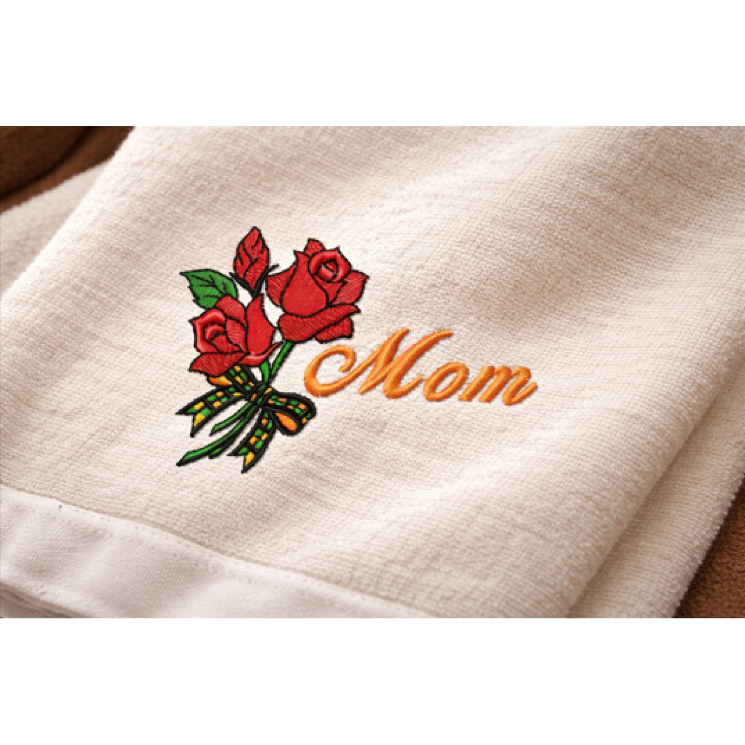 Cute Mom with Flowers Embroidery Design 4x4