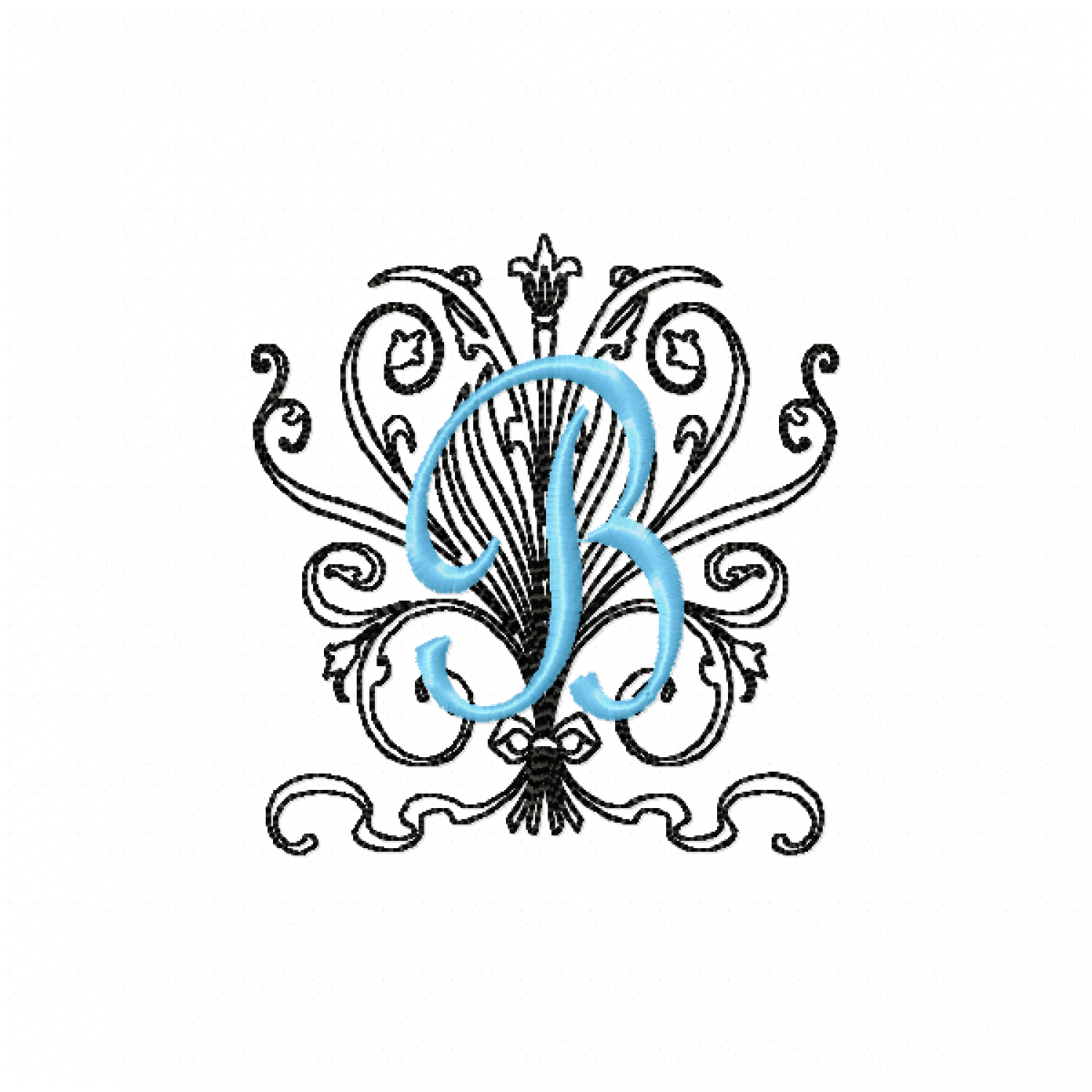 Monogram B Embroidery Design