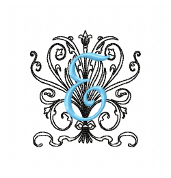 Monogram E Embroidery Design