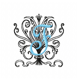 Monogram F Embroidery Design