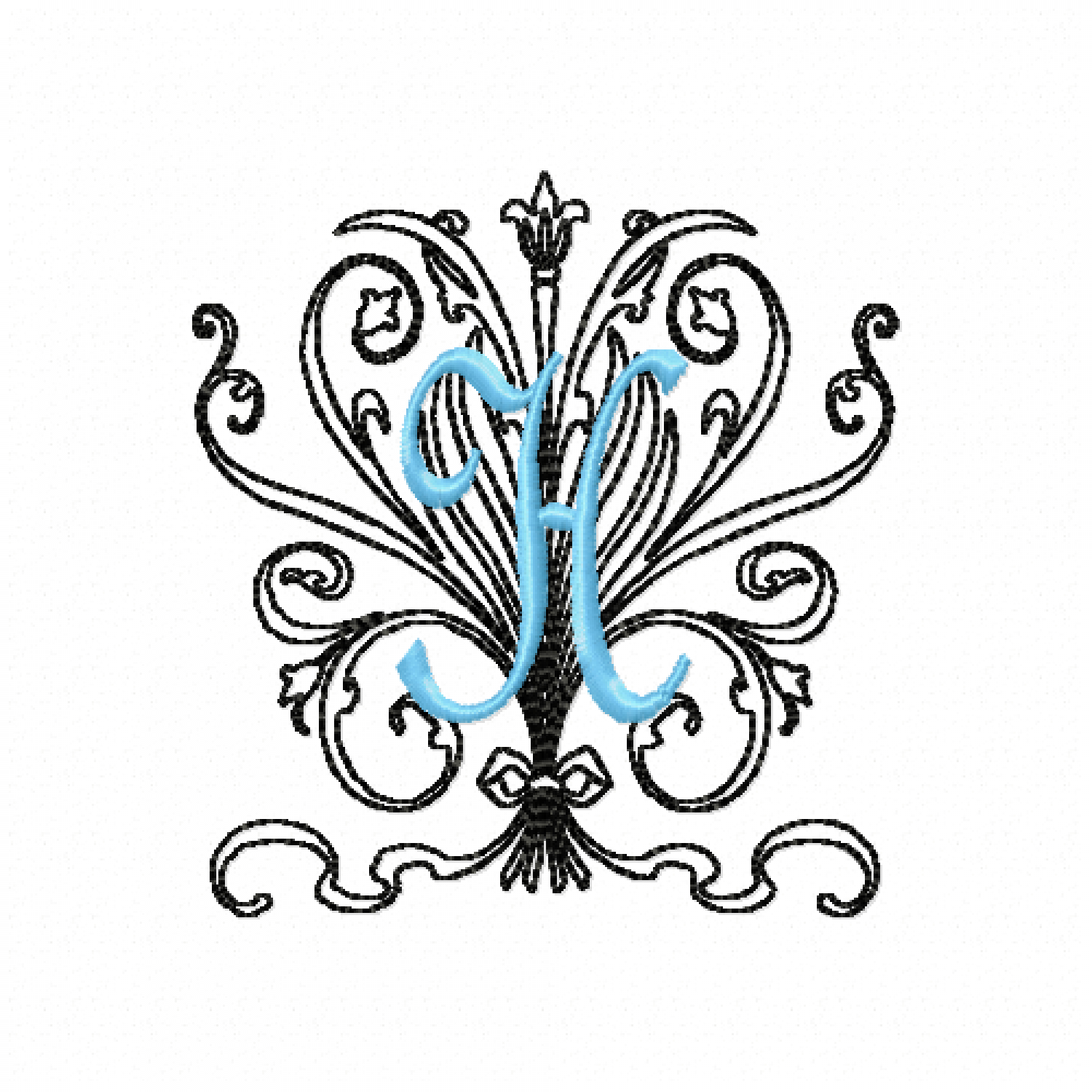 Monogram H Embroidery Design