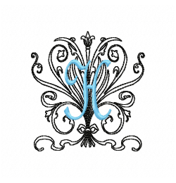 Monogram H Embroidery Design