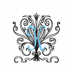 Monogram K Embroidery Design