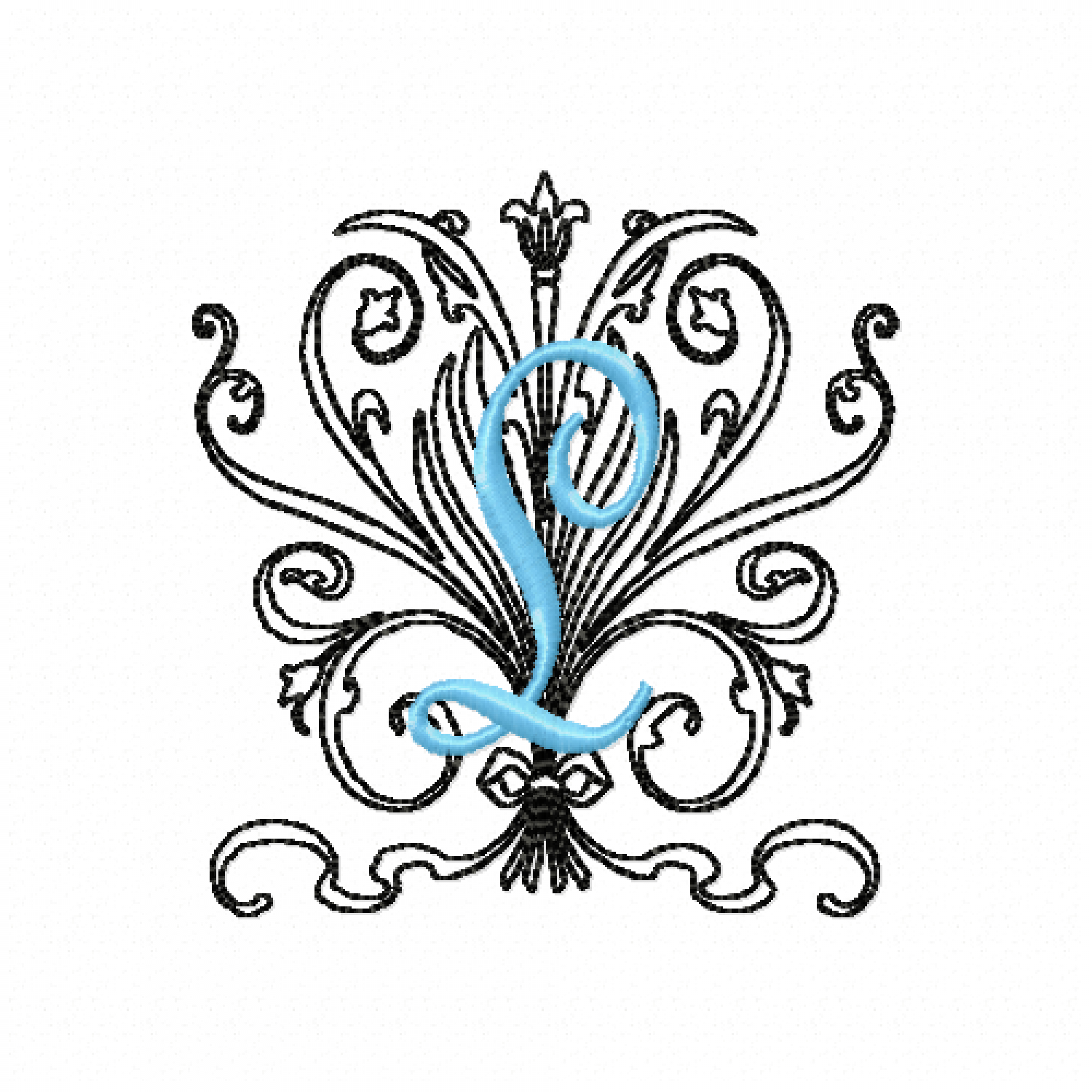 Monogram L Embroidery Design
